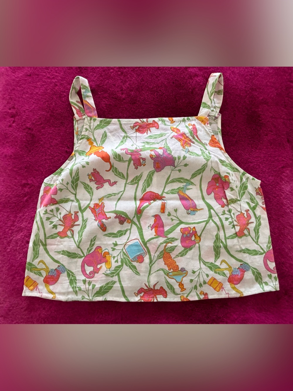 ModCloth, Crop Tank w/ Monkey Print, NEW! - Picture 2 of 4